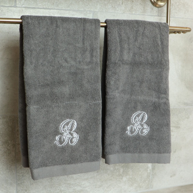 Face Towel Embroidery (Gray/Gray Embroidery)