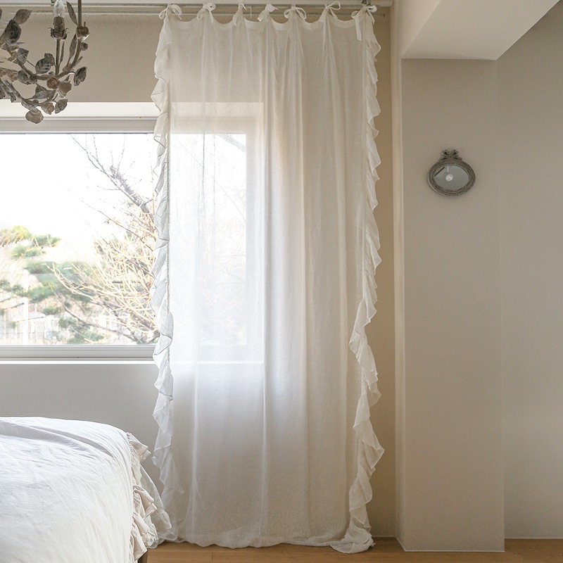 Curtain Frill Linen (White)