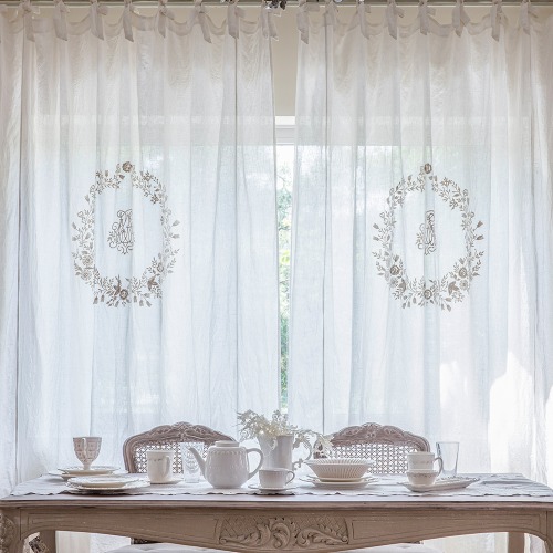 Embroidery curtain Eugenie (ivory)